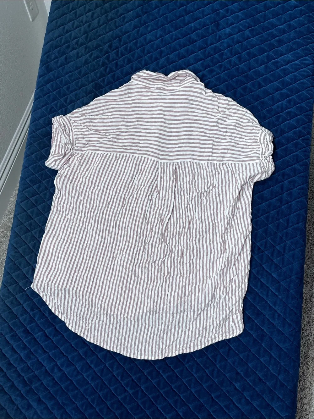 Jane and Delancey White Button-Down with Light Pink Stripes - Cute Casual - Med*